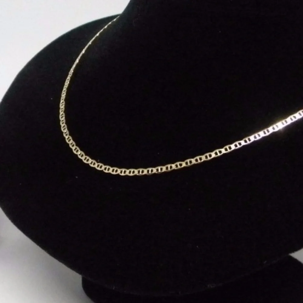 New 14K Yellow gold  3.5mm Hollow Mariner Bevel Chain 22